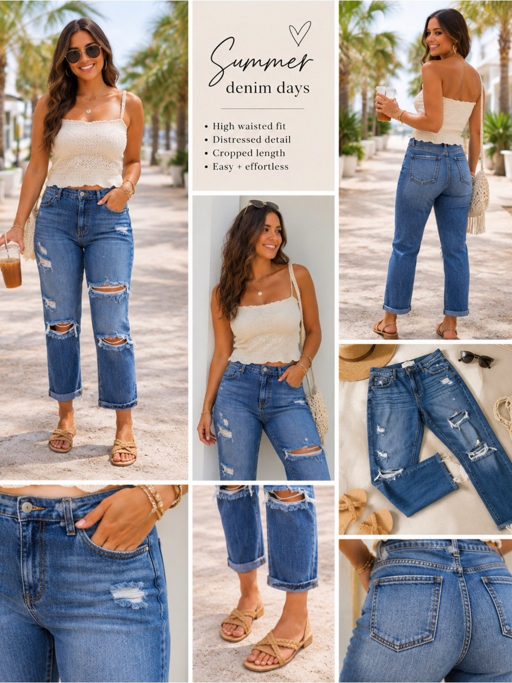 KANCAN Ripped Relaxed Boyfriend Jeans